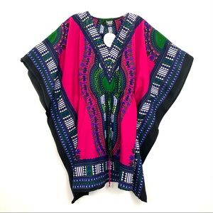 NWT California Women free style printed beach casual pullover African shirt